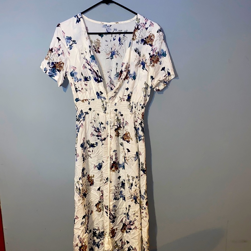 Western floral print long dress